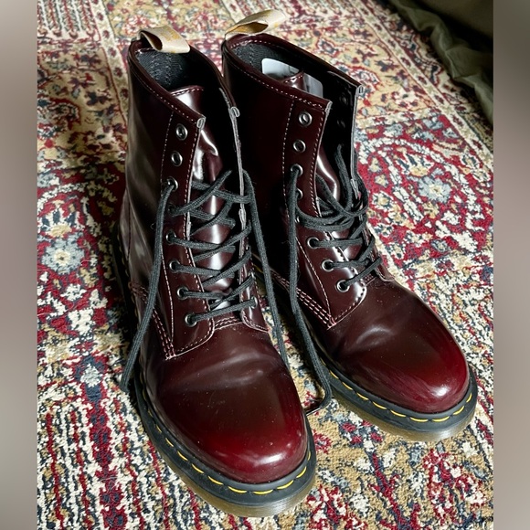 Dr. Martens Dark Cherry Red Vegan Boots - Picture 8 of 9